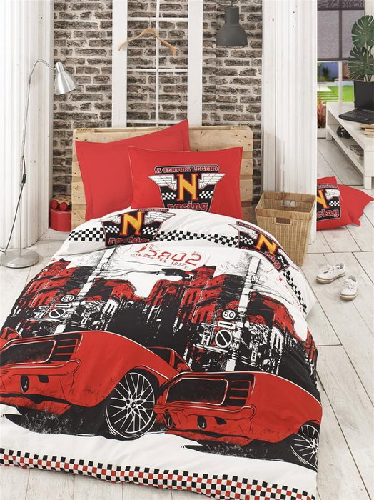 L'essentiel linge de maison Bolide - Red Juego de Fundas para Edredón Doble L'essentiel linge de maison Bolide - Red Juego de Fundas para Edredón Doble